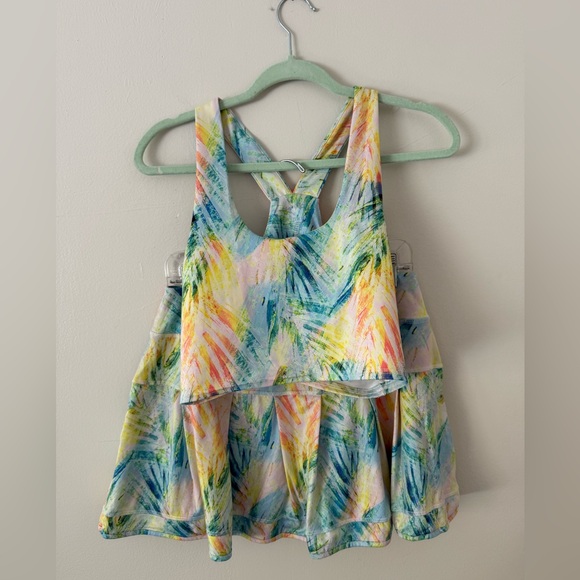 Gottex Dresses & Skirts - Gottex 2 Piece Athletic Skort & Top Set Womens L/XL Rainbow Workout Wear EUC